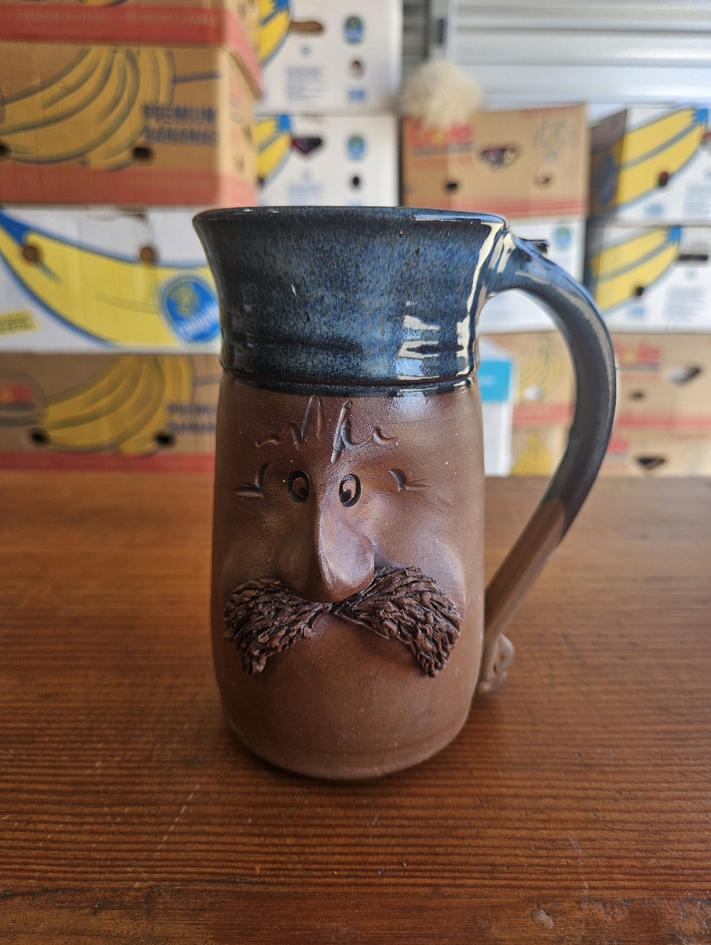 Vgt 1970’s Clement Face & Butt Coffee Mug  Signed  Handmade 6 1/4" Tall W/Handle